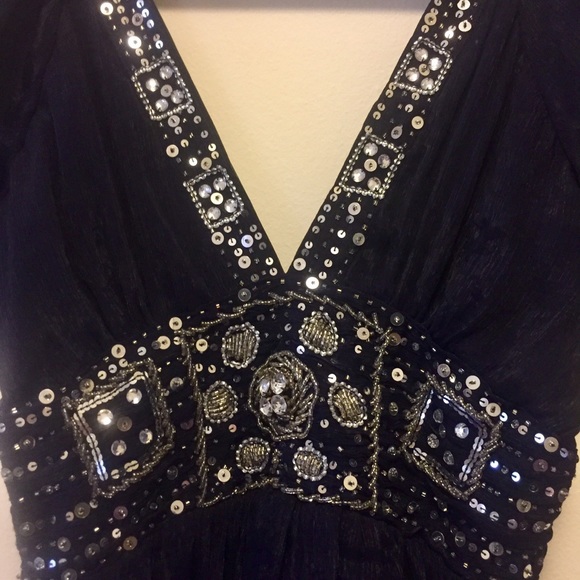 Blue Dress with Sequin Detail - Picture 2 of 8